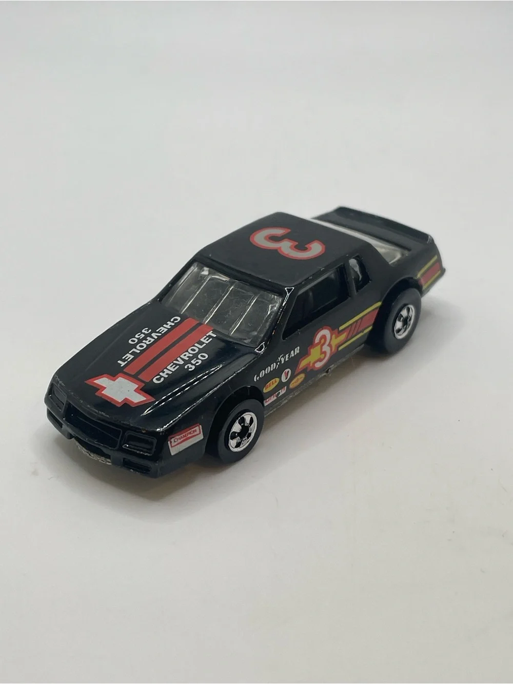Vintage Hot Wheels 1988 Black Monte Carlo Stock Car #3 Blackwall Malaysia